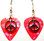 Peace Symbol Peace Sign Charm on Pink Guitar Pick Earrings