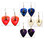 Cancer Awareness Ribbon Charm on Guitar Pick Earrings