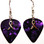 Cancer Awareness Ribbon Charm on Purple Guitar Pick Earrings