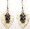 Rose Flower Charm on White Guitar Pick Earrings Handmade in the USA