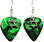 Star of David Jewish Hannukkah Charm on Green Guitar Pick Earrings, Handmade in USA