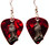 Christmas Stocking Charm on Red Guitar Pick Earrings Handmade in the USA