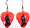 Christmas Stocking Charm on Pink Guitar Pick Earrings Handmade in the USA