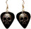 Sugar Skull Charm on Black Guitar Pick Earrings, Handmade in USA