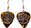Tree of Life Charm on Brown Guitar Pick Earrings Handmade in the USA