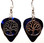 Tree of Life Charm on Dark Blue Guitar Pick Earrings Handmade in the USA