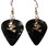 Halloween Witch on a Broom Charm on Black Guitar Pick Earrings