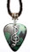 Treble Clef Music Symbol Charm on Green Camo Guitar Pick Necklace