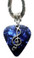 Treble Clef Music Symbol Charm on Blue Guitar Pick Necklace