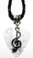 Treble Clef Music Symbol Charm on White Guitar Pick Necklace