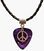 Peace Sign Symbol Charm on Guitar Pick Necklace