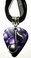 Music Note Charm on Purple Guitar Pick Necklace - Organza Ribbon Cord
