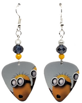 Minions from Despicable Me Movie Guitar Pick Earrings, Handmade in the USA