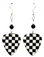 Nascar Racing Checkered Flag Guitar Pick Earrings, Handmade in the USA