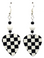 Nascar Racing Checkered Flag Guitar Pick Earrings, Handmade in the USA