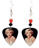Marilyn Monroe Guitar Pick Earrings, Handmade in the USA