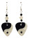 Yin Yang Symbol on Guitar Pick Beaded Earrings