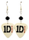 1D One Direction Logo on Guitar Pick Beaded Earrings, Handmade in USA
