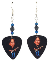 Eric Clapton Guitar Pick Beaded Earrings, Handmade in the USA