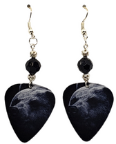 Black Bear Guitar Pick Earrings, Handmade in the USA
