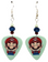 Nintendo Mario Brothers on Guitar Pick Beaded Earrings, Handmade in USA