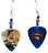 Superman Guitar Pick Earrings, Handmade in the USA