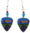 Vintage Arcade Game Pole Position Guitar Pick Earrings, Handmade in USA