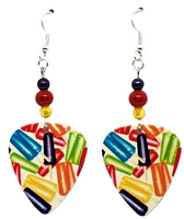 Popsicles on Guitar Pick Earrings, Handmade in the USA