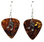 Double Music Note Charm Guitar Pick Earrings, Handmade in USA