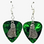 Swirly Kitty Cat Kitten Charm on Guitar Pick Earrings Handmade in the USA