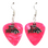 I Heart Love My Dog Puppy Charm on Guitar Pick Earrings Handmade in the USA