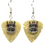 Cute Cow Head Charm on Guitar Pick Earrings