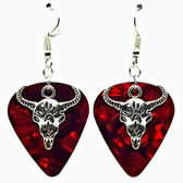 Cow Skull Southwest Western Charm on Guitar Pick Earrings