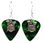 Drums Drum Set Charm on Guitar Pick Earrings, Handmade in USA