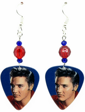 Elvis Presley Guitar Pick Beaded Earrings, Handmade in the USA