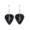 Feather Charm on Guitar Pick Earrings - Handmade in USA