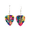 Feather Charm on Guitar Pick Earrings - Handmade in USA