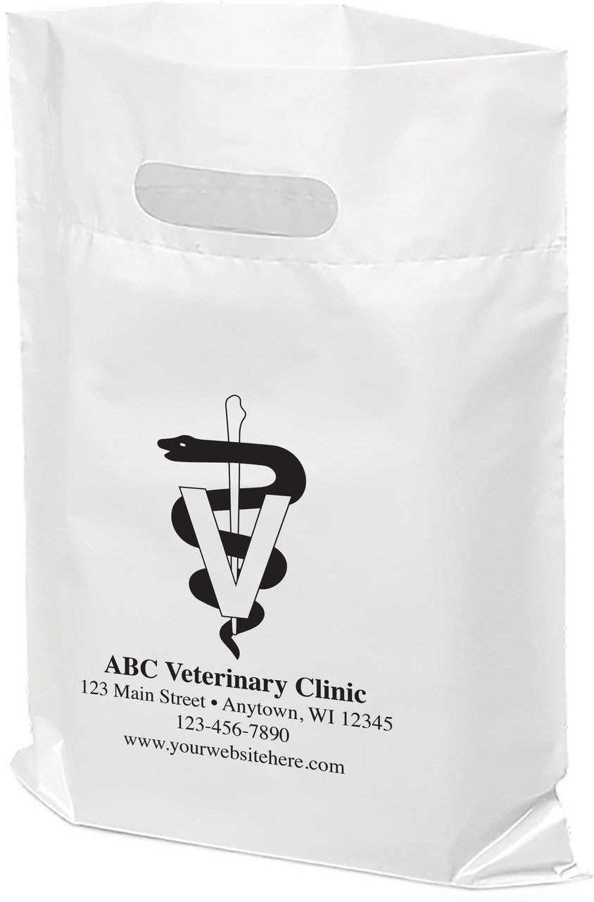 PTL1 Personalized Plastic Tote Bag 12" x 15" (Multiple Bag & Imprint Colors Available