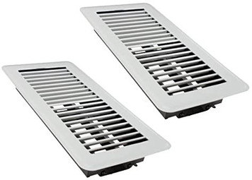 Rocky Mountain Goods 4" x 10" Floor Vents 2 Pack - Heavy Duty Walkable floor register - Premium Finish - Easy adjust air supply lever (White)