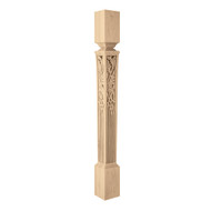 CLM7002RO_3 1/2" Sq Small Nouveau  Cabinet Post Red Oak