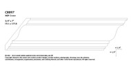 CR897MDF_3/4 x 7" MDF Crown 16' Primed