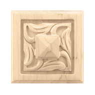 CRV7078RO_3" Sq Small Nouveau Rosette Red Oak