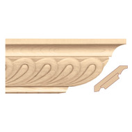 MLD7050RO_4 1/4" Crown Moulding w/ Madeline Insert Red Oak
