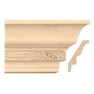 MLD7066MA_5" Light Rail Crown w/ Nouveau Insert Maple