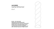 WMLD5800RES_2 X 1 Large Rope Half Round 8' pc Resin