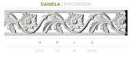 2 5/8"H x 1/4"P x 96"L Daniela Pierced Moulding