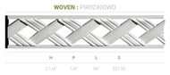 2 1/4"H x 1/4"P x 96"L Woven Pierced Moulding