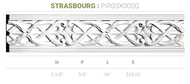 3 3/8"H x 3/8"P x 96"L Strasbourg Pierced Moulding