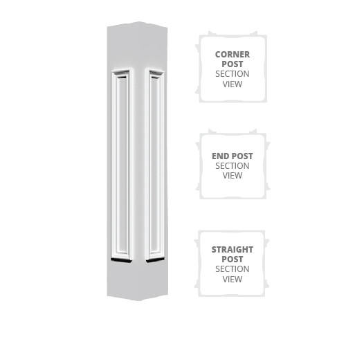 Fiberthane Paneled Newel Post (8"-12"W 40"-48"H)