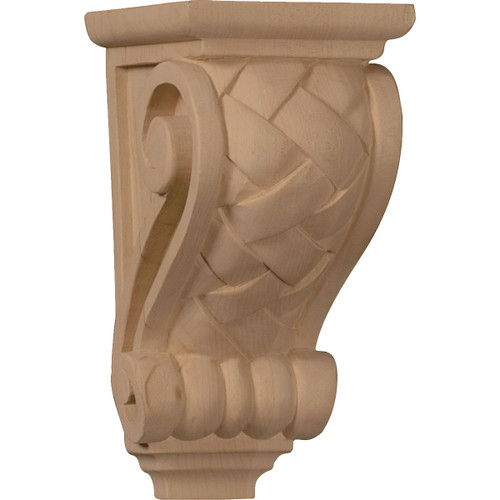 CORW03X04X07BWRO - Small Basket Weave Corbel, Red Oak